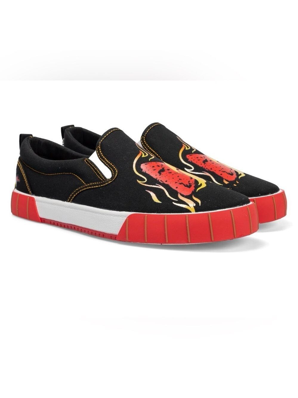 🔥🌶️Doritos Flamin’ Hot Slip-On Sneakers Men’s Size 10.5 Canvas Red & Black 🌶️🔥 - Picture 2 of 16